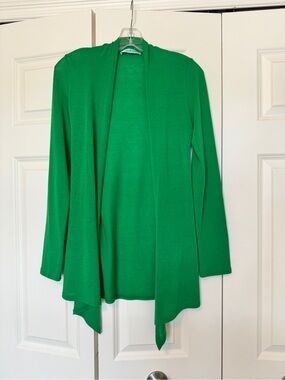 Chris & Carol Bright Green Open-Front Women's Sweater Cardigan